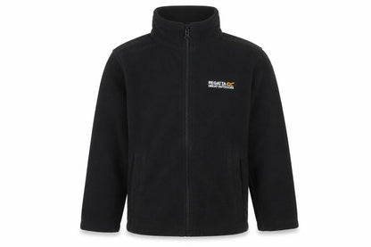 Front view of Regatta boys’ black fleece full zip sweatshirt 7-8 years