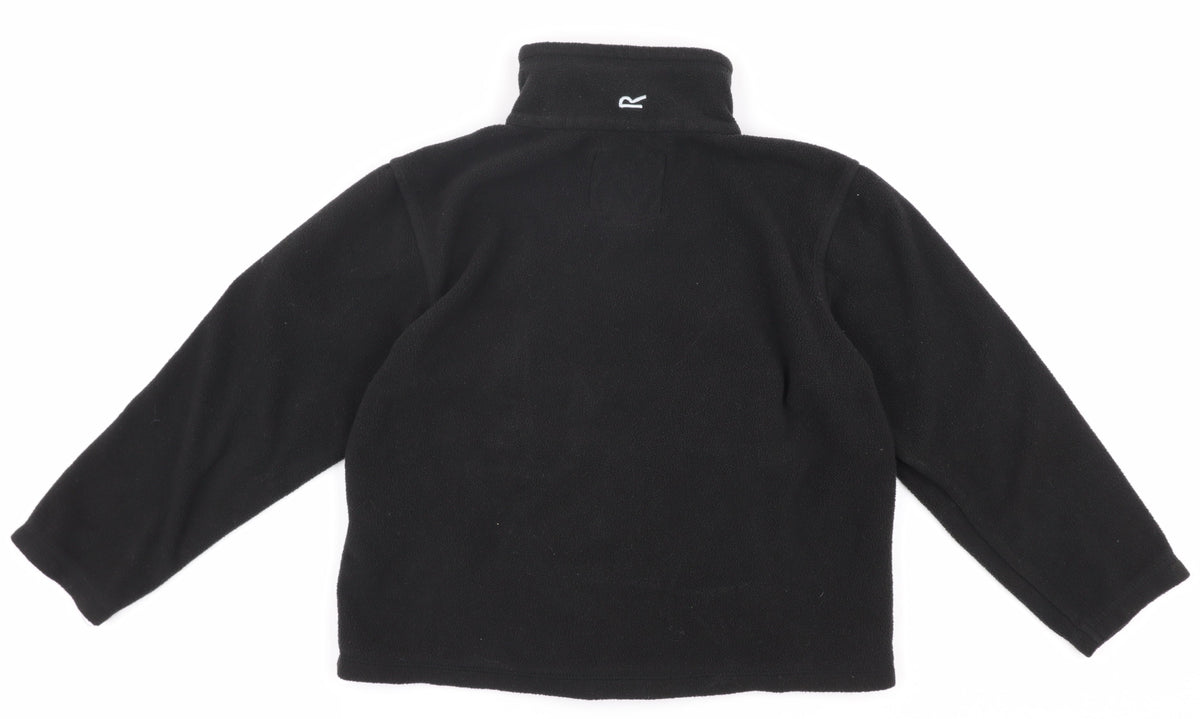Back view of Regatta boys’ black fleece full zip sweatshirt 7-8 years