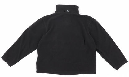 Back view of Regatta boys’ black fleece full zip sweatshirt 7-8 years