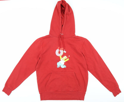 Preloved Primark Simpsons Men's Red Hoodie M Pullover Graphic - Front