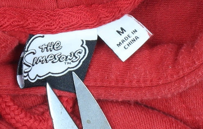 Preloved Primark Simpsons Men's Red Hoodie M Pullover Graphic - Label