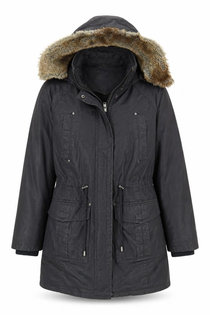 Phase Eight Women's Black Parka Coat Size 10