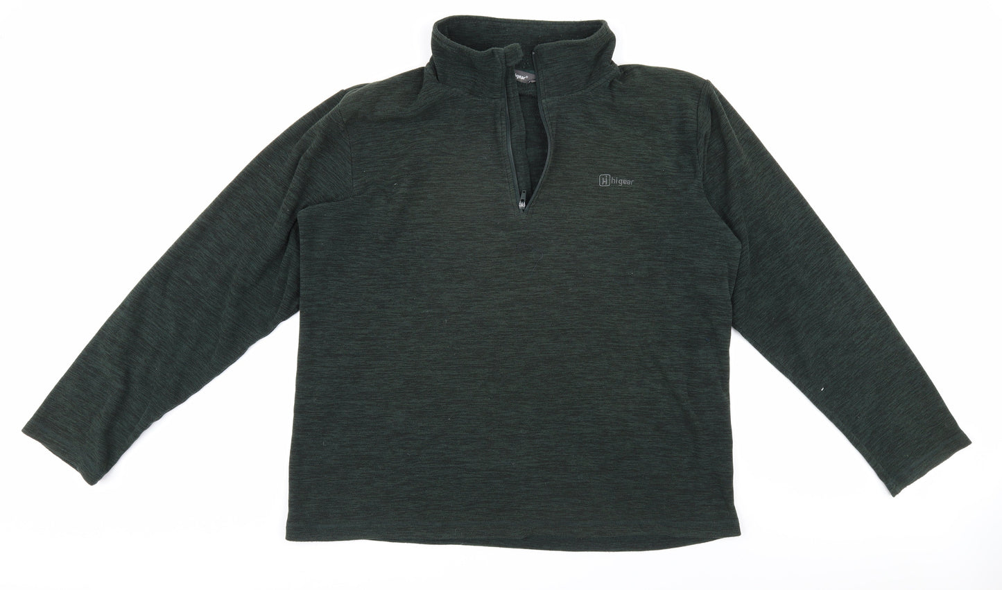 Hi Gear Men Green 1/4 Zip Sweatshirt XL