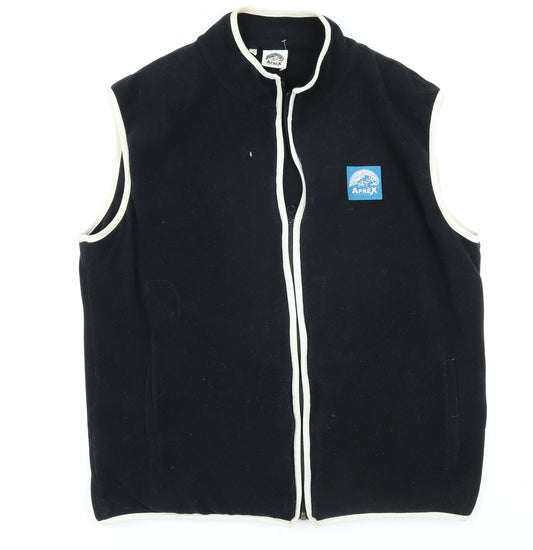 Aprex Black Men's XL High Neck Vest with Zip Closure