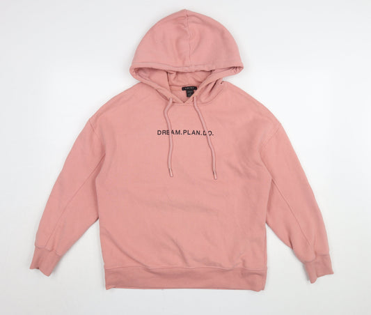 Amisu Women's Pink Pullover Hoodie, Size S, Casual
