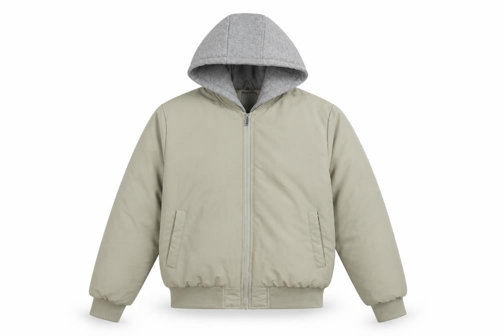 Brave Soul Women's Beige Hooded Bomber Jacket S