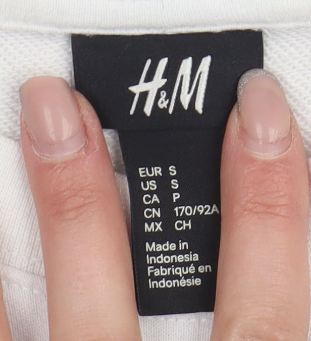 H&M Men's White Good Vibes Sweatshirt Size UK 10
