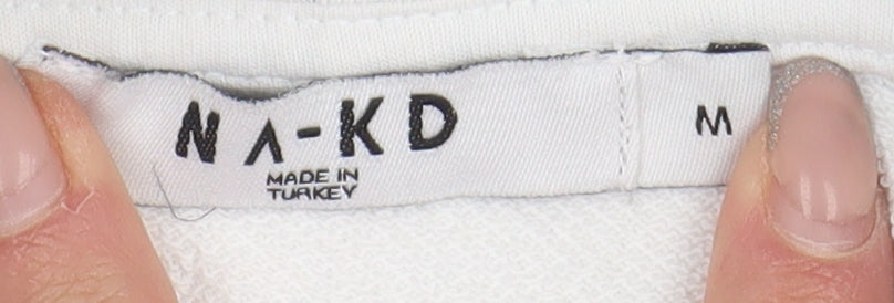 NA-KD Women's White Pullover Hoodie - Size M