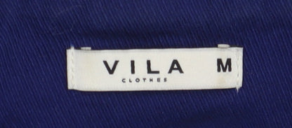 VILA Women's Blue Belted Jacket Size M