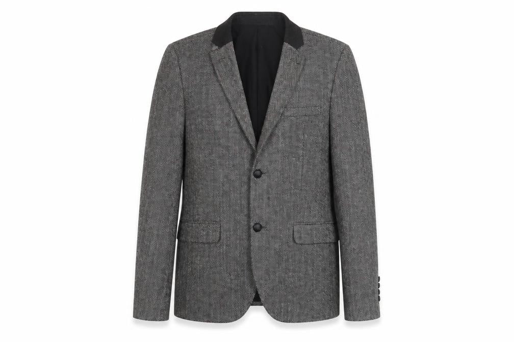 Topman Men's Grey Tweed Blazer 40R Herringbone Classic
