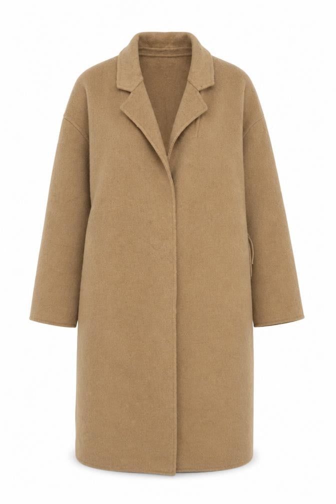 MNG Women's Beige Overcoat Long S