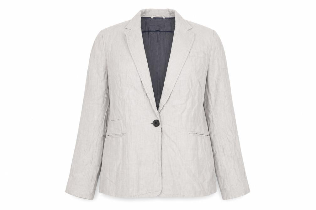 Zara Women's Grey Linen Blazer Size 14 Regular