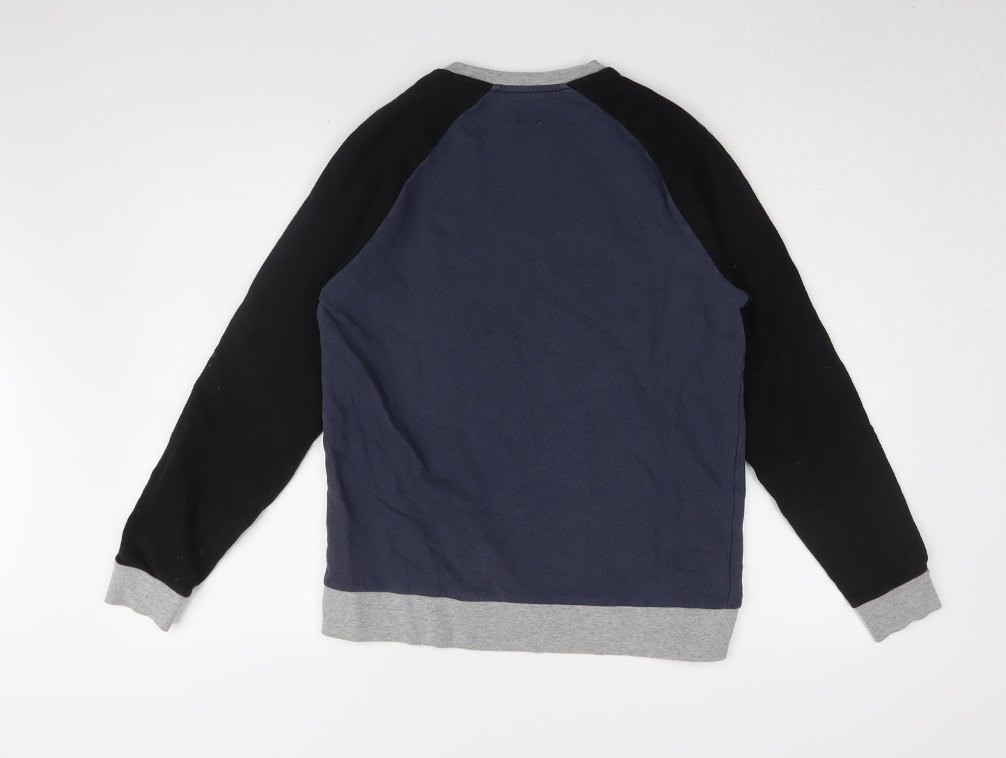 ASOS Men's Blue & Black Cotton Crew Neck Sweatshirt M