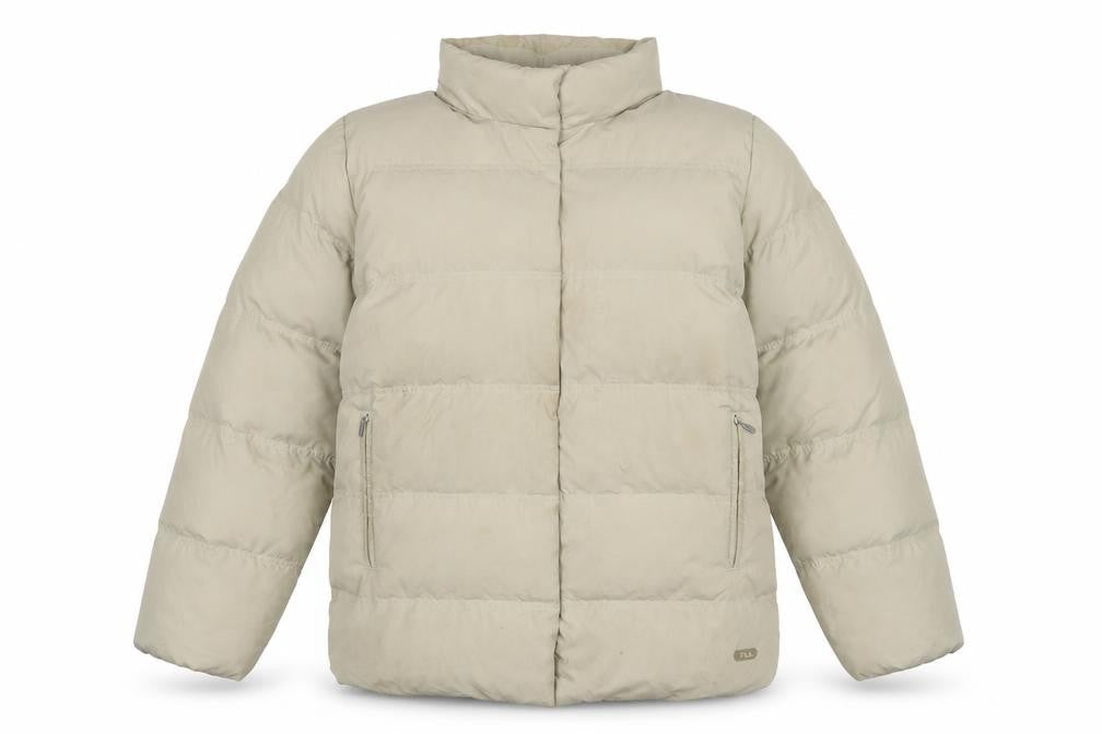 Fila Men's Beige XL Puffer Jacket with Zipped Pockets