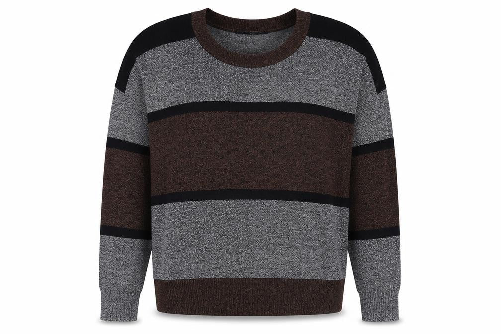 French Connection Women's Brown M Striped Pullover Jumper