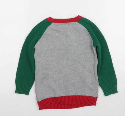 Preloved Disney Boys Multicoloured Mickey Mouse Christmas Jumper 3-4Y - Back
