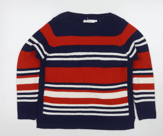 Isle Women's Multicoloured Striped Pullover Jumper 10-12