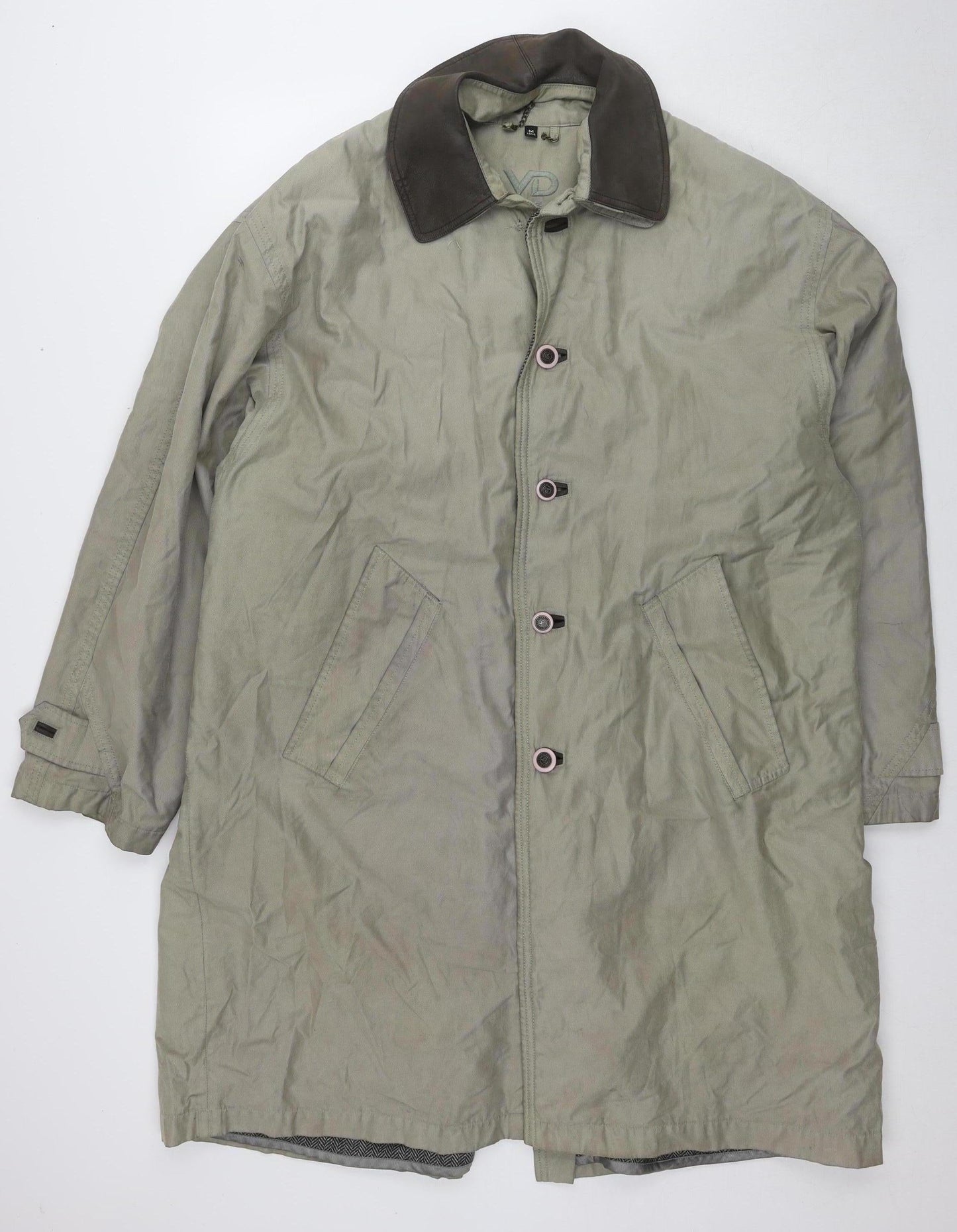 VD One Men's Grey Long Cotton Coat M