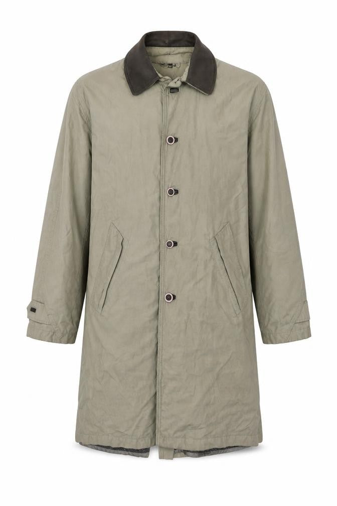 VD One Men's Grey Long Cotton Coat M