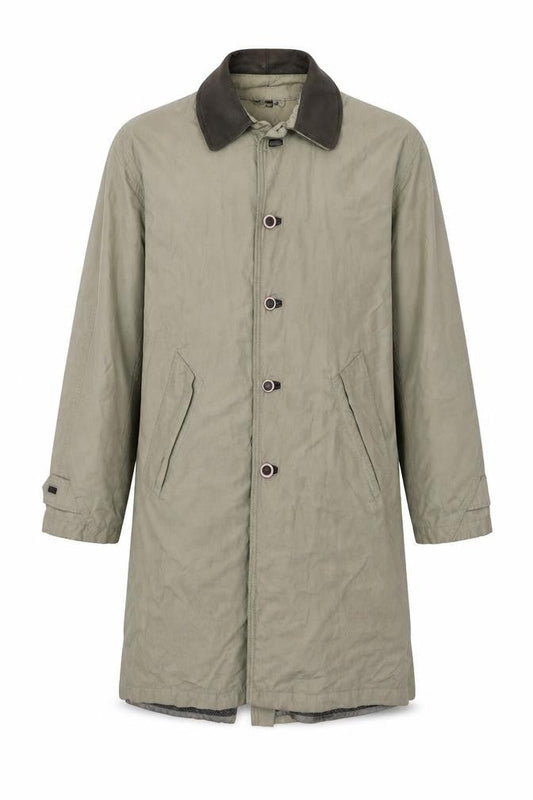 VD One Men's Grey Long Cotton Coat M