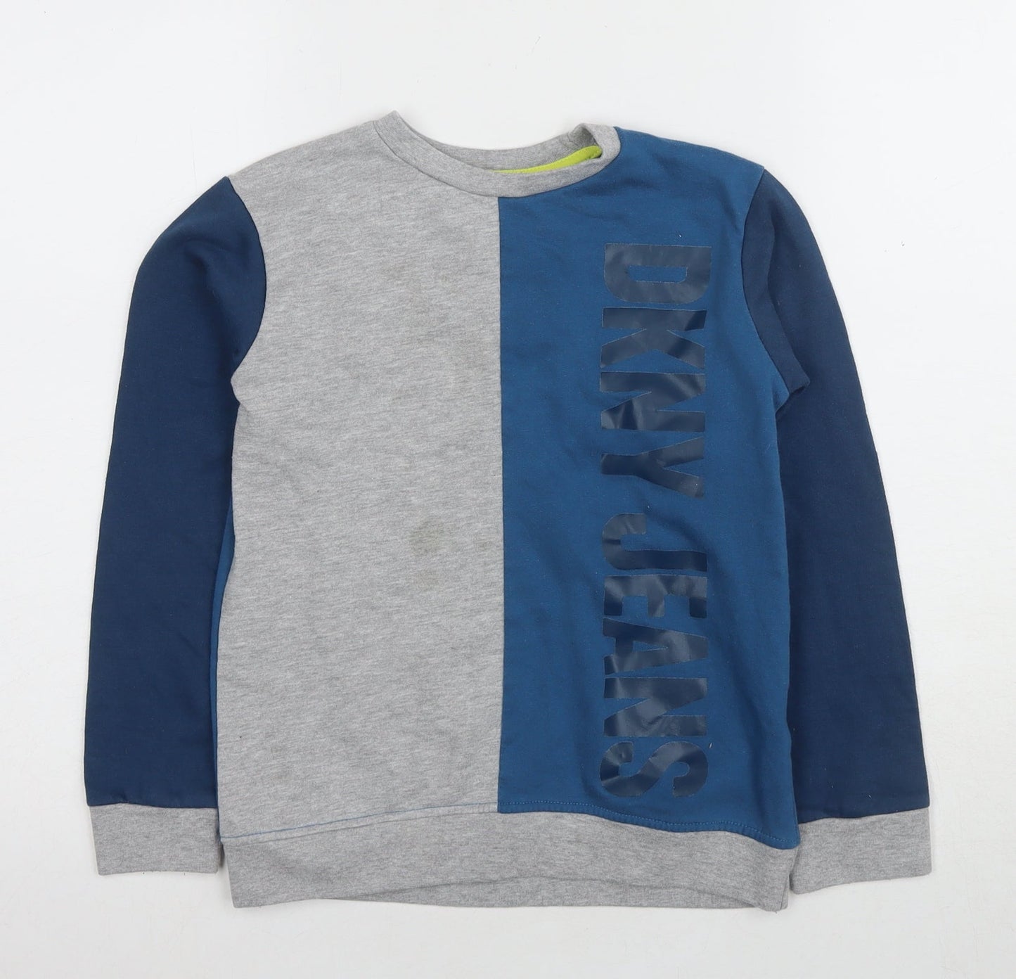 DKNY Jeans Boys Blue Grey Pullover Sweatshirt, Size 8 Years