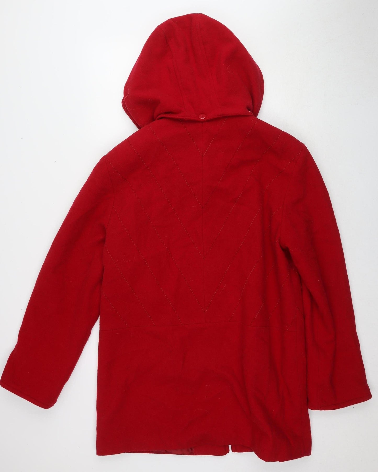 Astraka Women's Red Quilted Hooded Coat, Size S