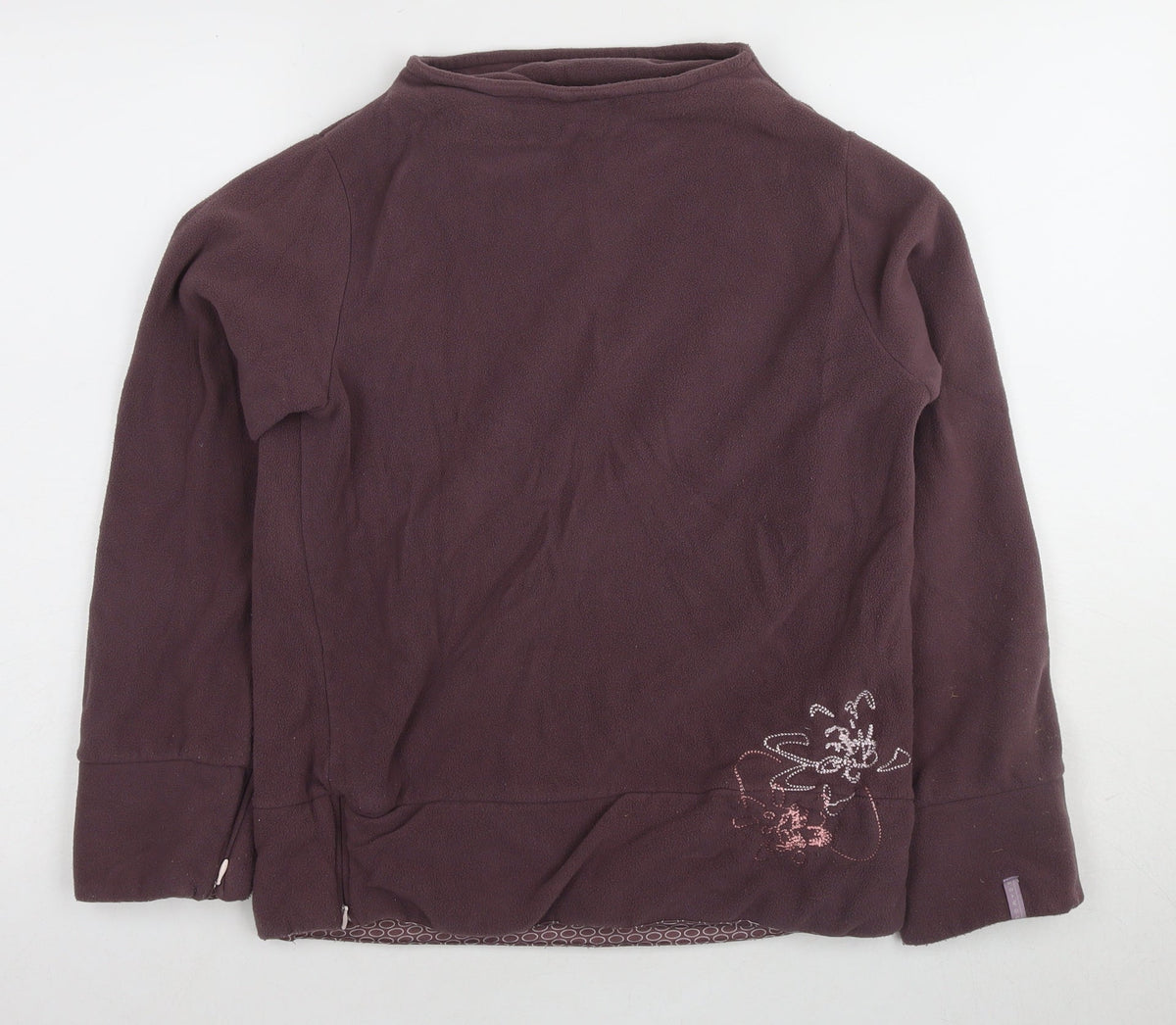 Additional front view of Domyos girls’ brown high neck sweatshirt 14 years