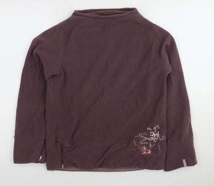 Additional front view of Domyos girls’ brown high neck sweatshirt 14 years