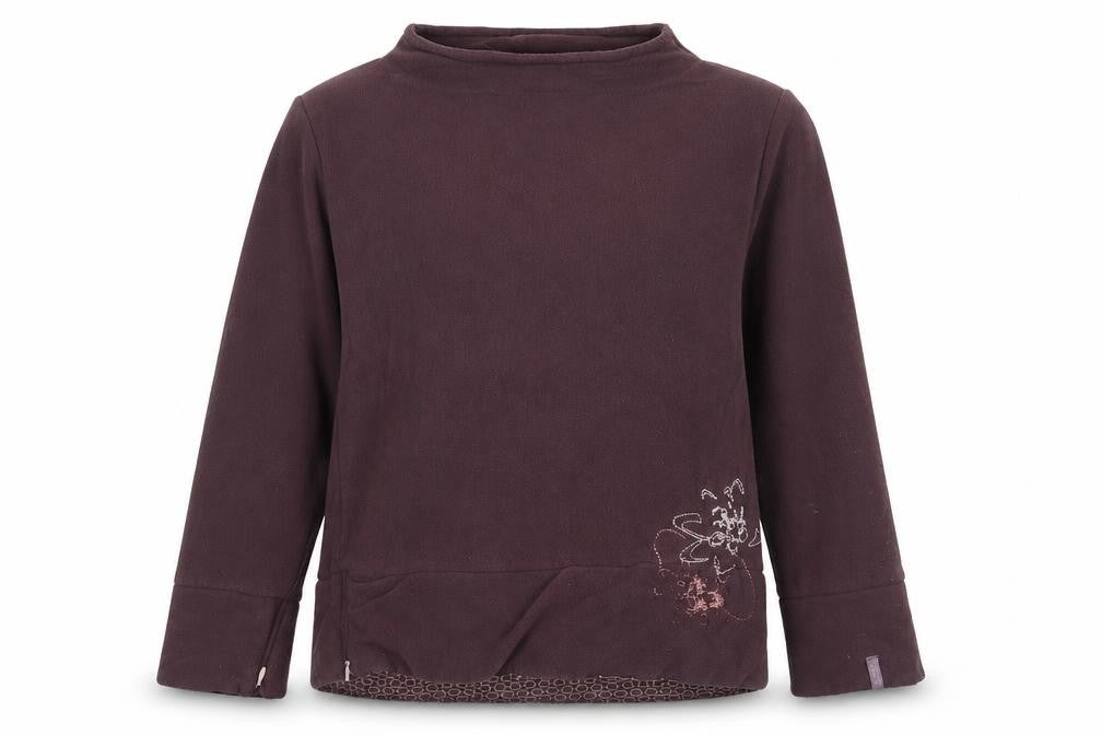 Front view of Domyos girls’ brown high neck sweatshirt 14 years