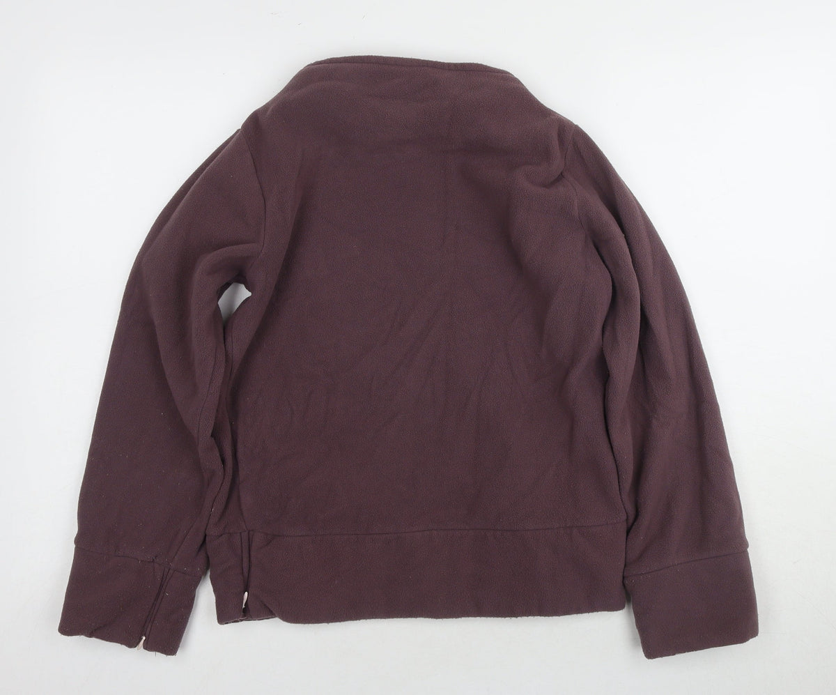 Back view of Domyos girls’ brown high neck sweatshirt 14 years