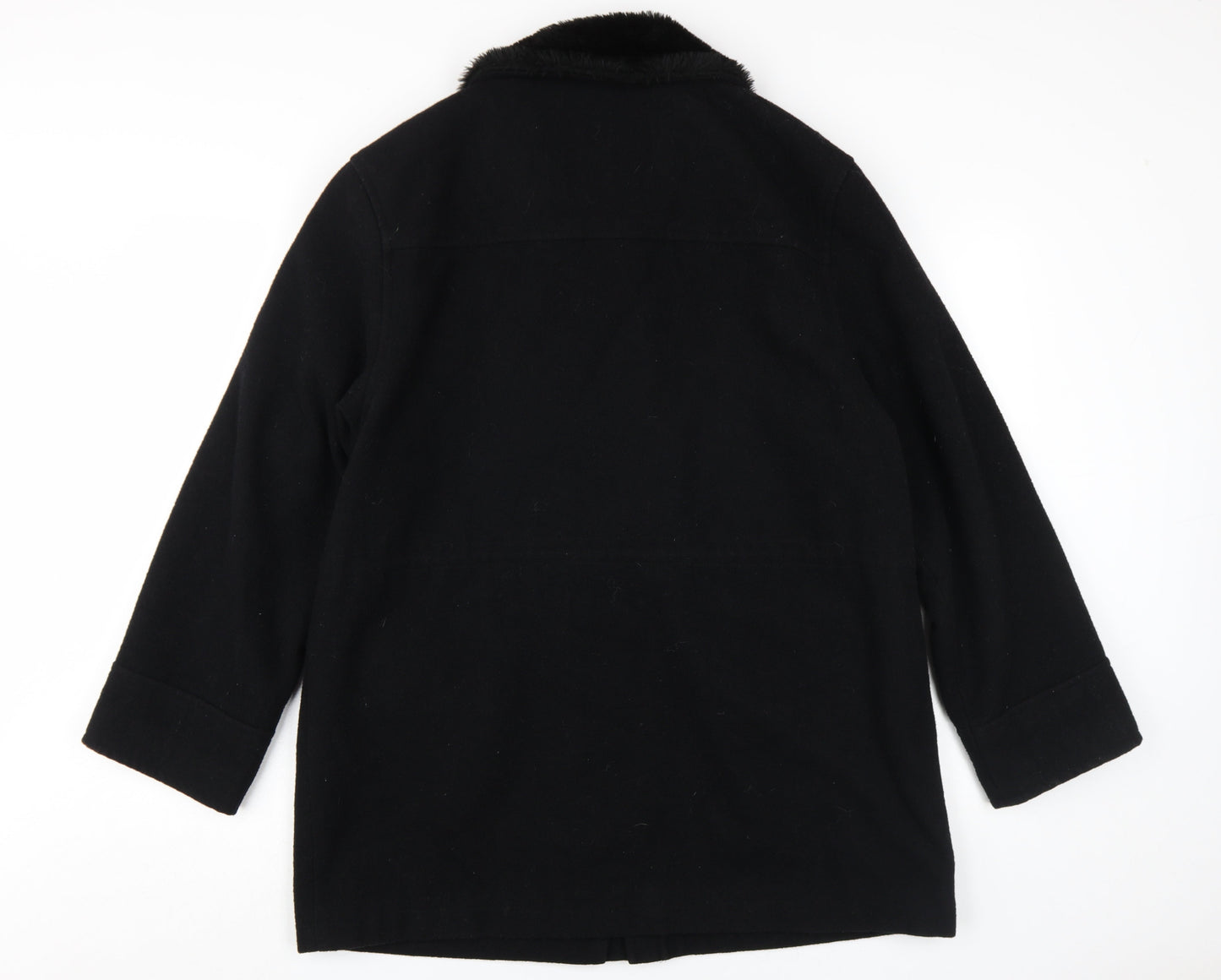 Richards Women's Black Wool Overcoat M, Winter Classic