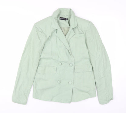PRETTYLITTLETHING Green Double-Breasted Women's Blazer