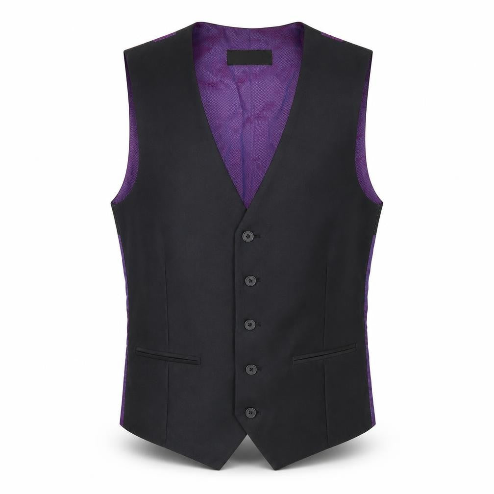 Milan Collection Men's Black Waistcoat, Size 36R