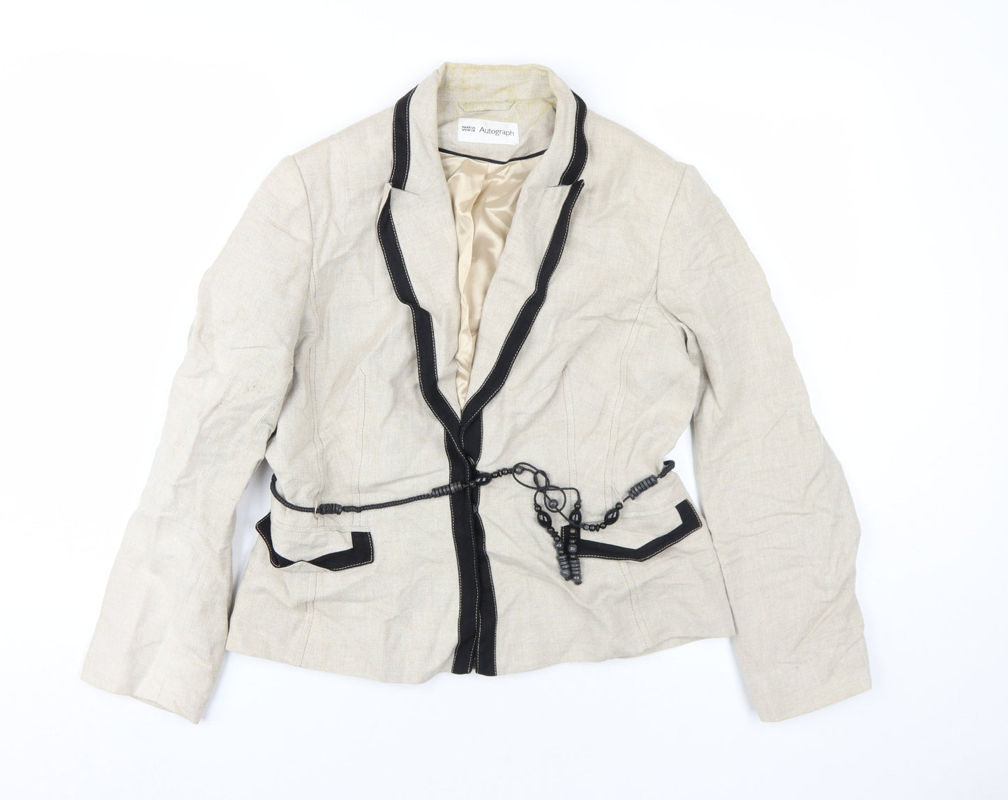Marks and Spencer Women’s Beige Linen Blazer Size 12