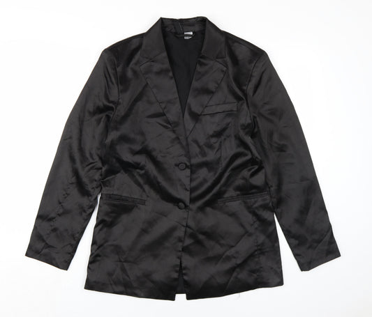 H&M Women's Black Blazer 2XS Button Classic Jacket