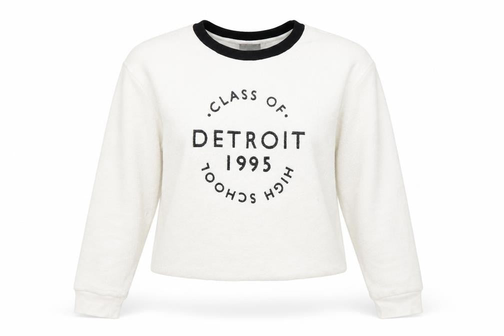 Topshop Women's White Pullover Graphic Sweatshirt UK 12