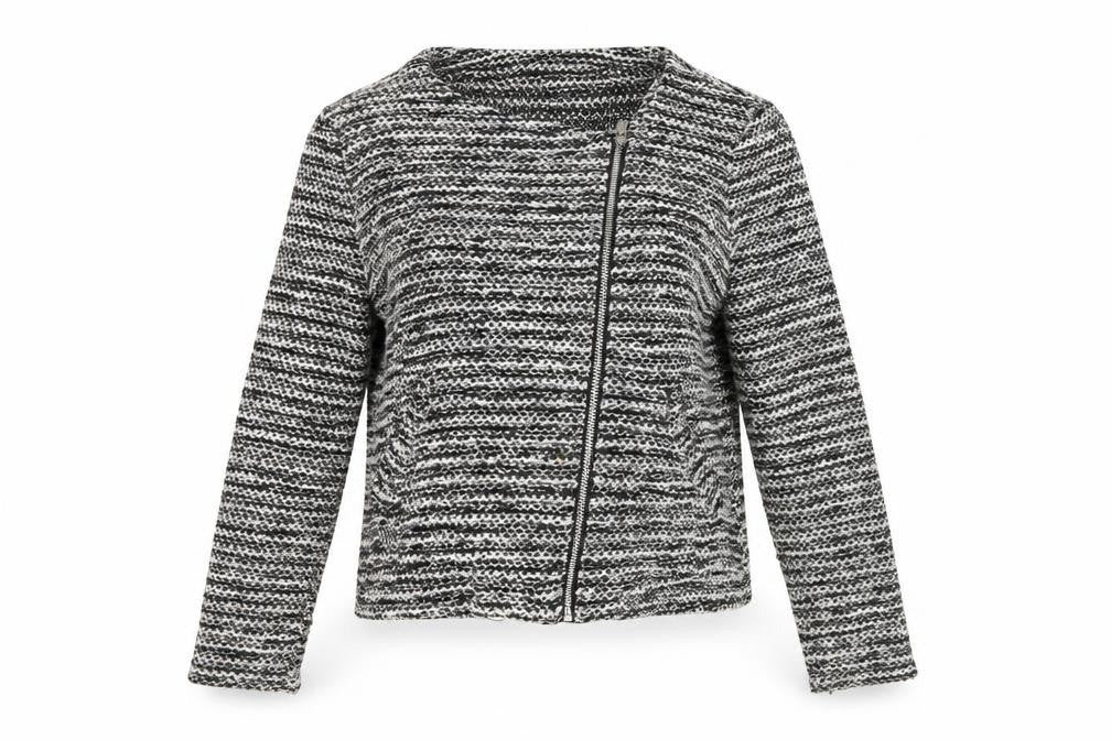 H&M Women's Black White Biker Jacket L Regular