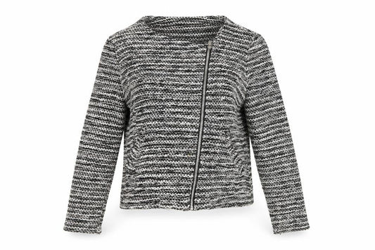 H&M Women's Black White Biker Jacket L Regular