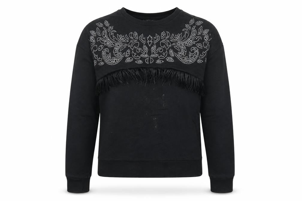 M&Co Girls Black Rhinestone Pullover Sweatshirt 11-12 Years