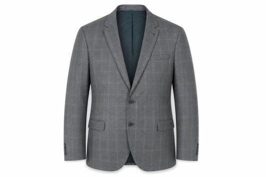 Next Men's Grey Check Blazer, Size 46R SP, Regular Fit
