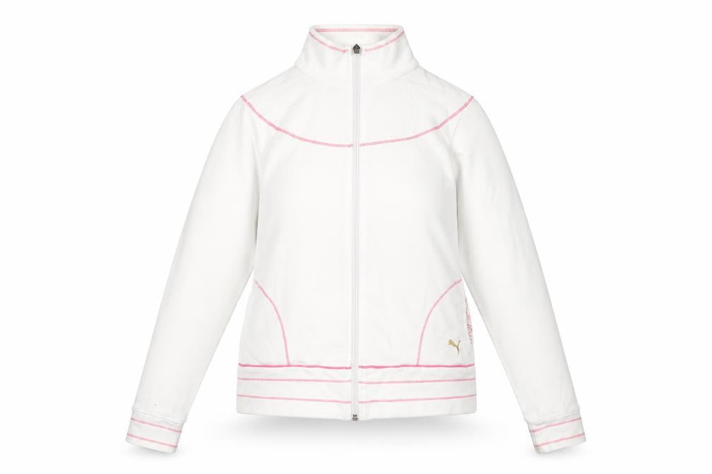 Puma Women's White Full Zip High Neck Sweatshirt UK 12