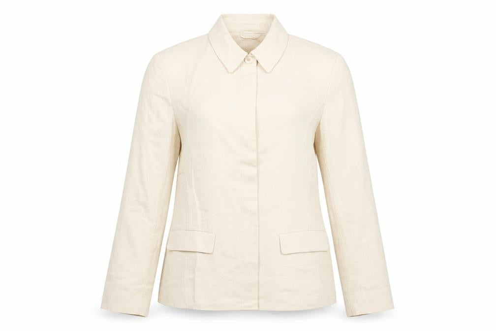 Marella Women Beige Blazer Wool Size 8 Business