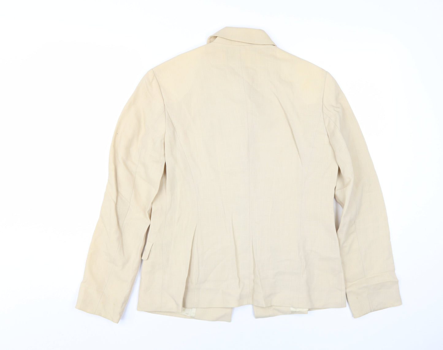 Marella Women Beige Blazer Wool Size 8 Business