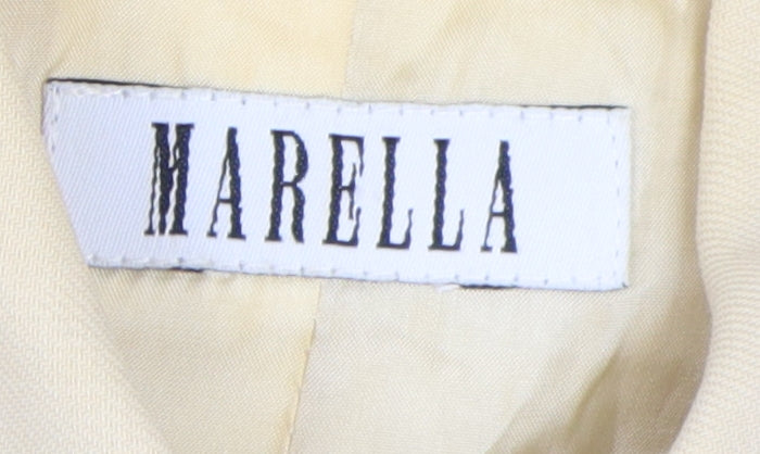 Marella Women Beige Blazer Wool Size 8 Business