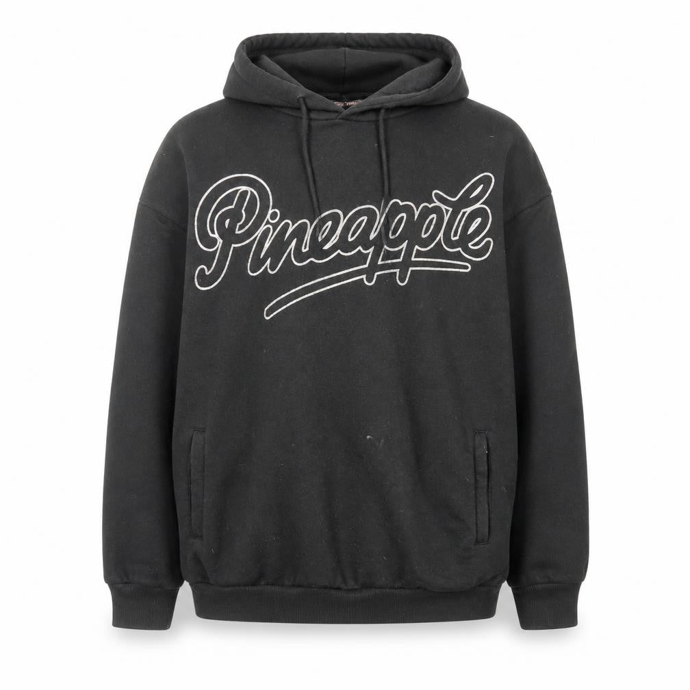 Pineapple Black Hoodie for Women, M, Polyester Blend