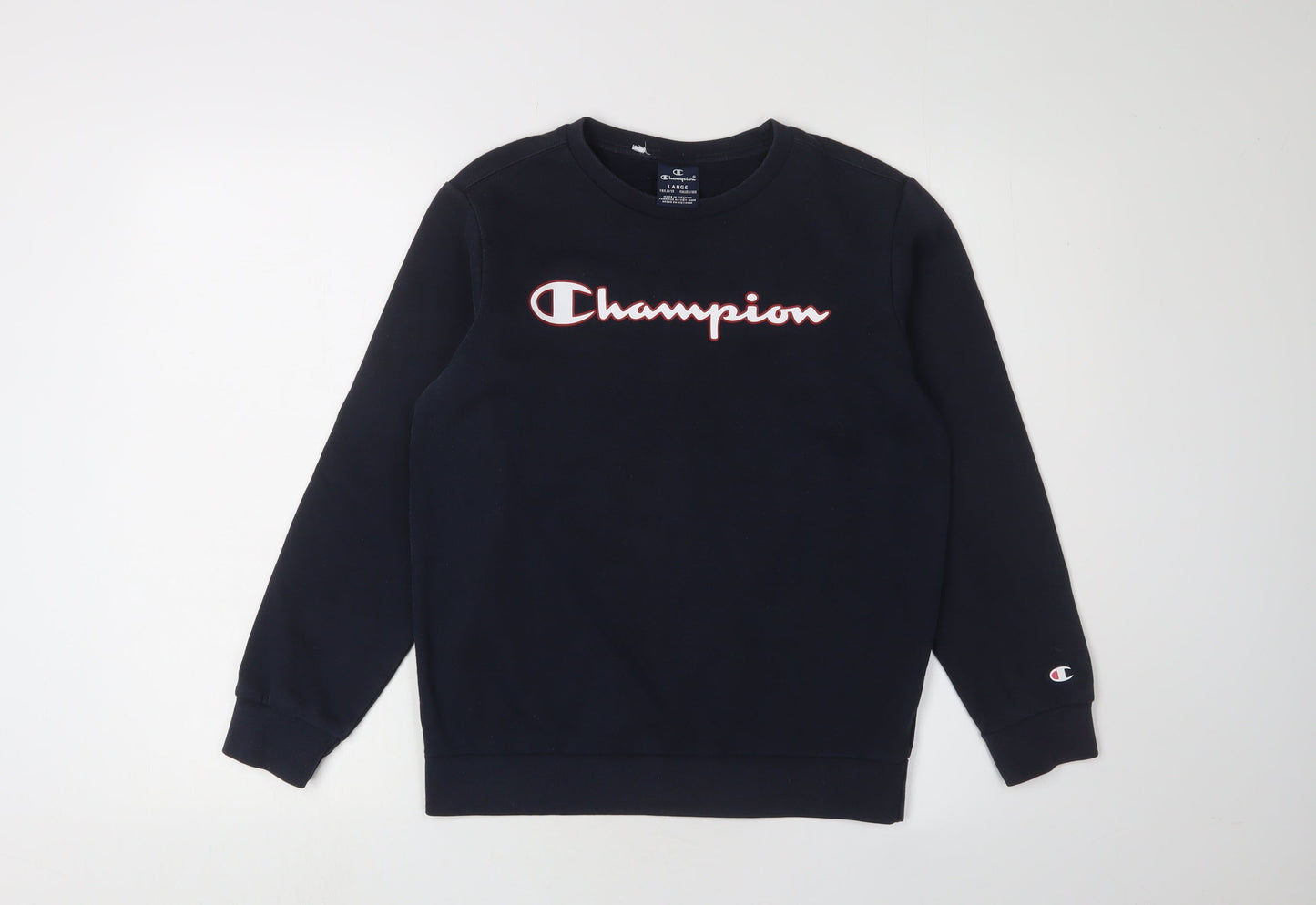 Champion Boys Black Logo Pullover Sweatshirt Large