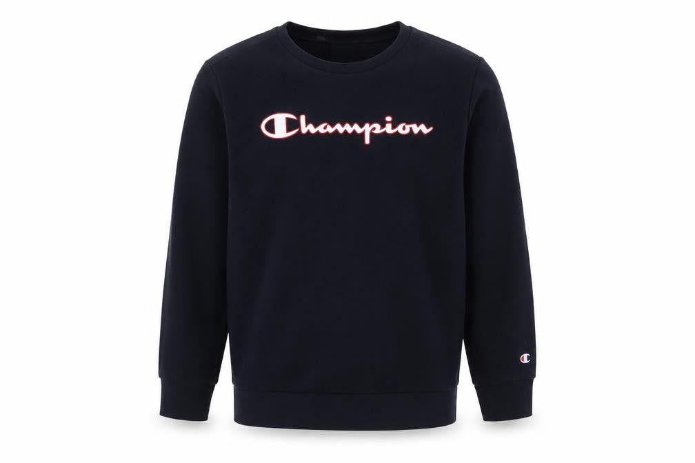 Champion Boys Black Logo Pullover Sweatshirt Large