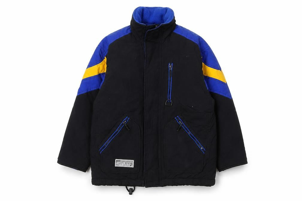 Front view of Trespass boys’ black ski jacket age 9-10 insulated hooded