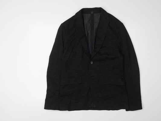 Zara Men's Black Blazer Size 36R Single-Breasted Formal