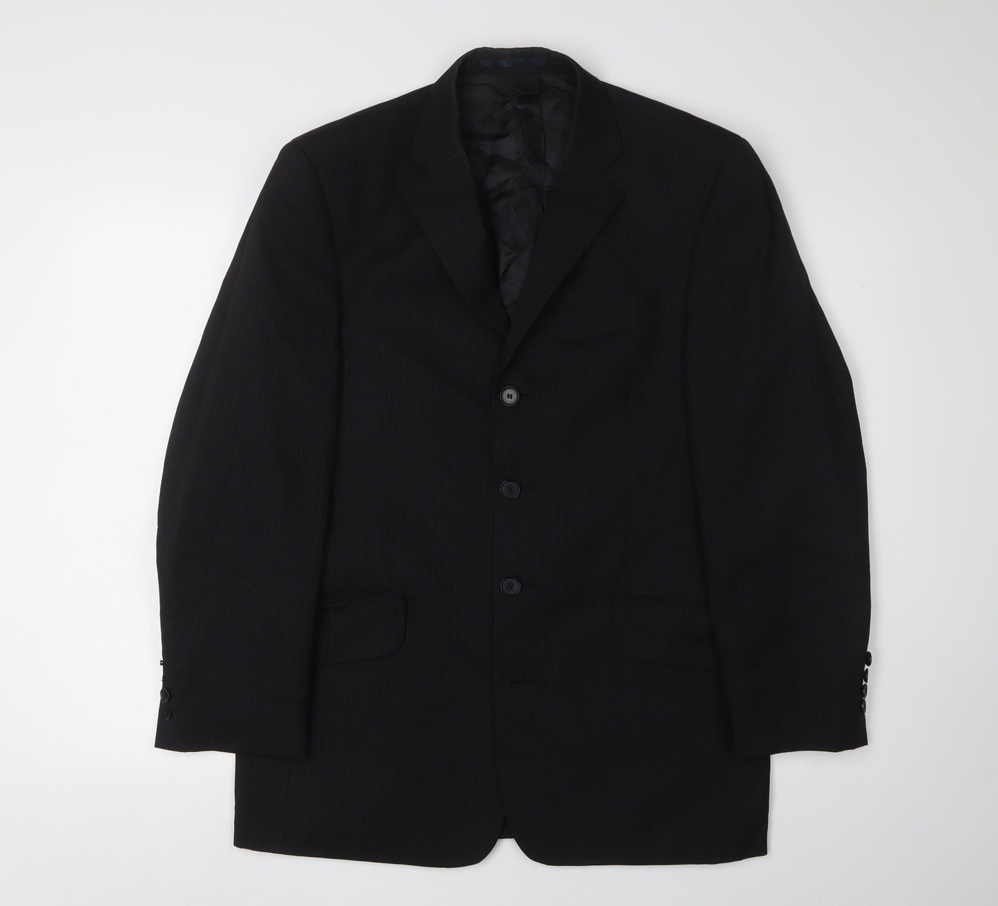 Next Men's Black Wool Blazer, Size 38S, Formal
